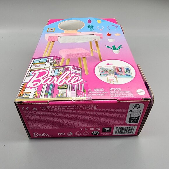Barbie Vanity Set with Stool & Accessories - New in Box - Playset for Dolls - Picture 6 of 6